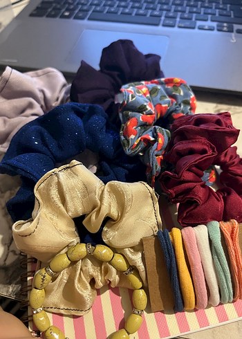 Renkli Bohem Kadın Saç Tokaları ve Lastikler - Görsel 5