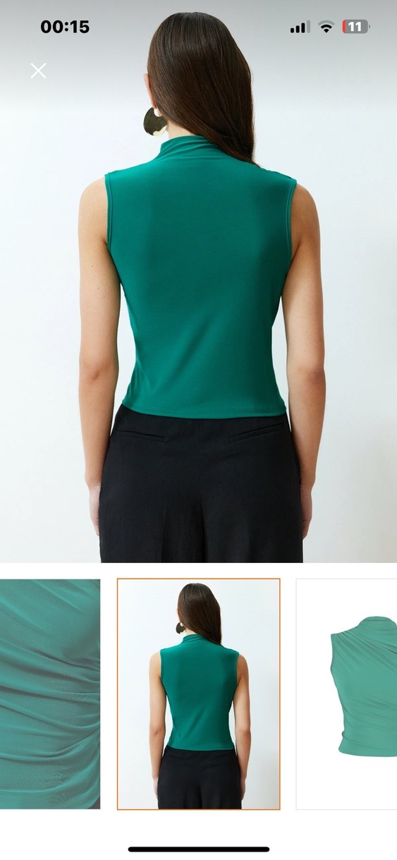 Sıfır kollu Bluz - Görsel 4