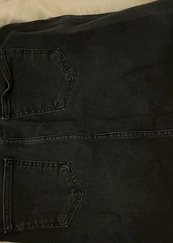 Kadın Siyah Midi Kot Etek - Görsel 6