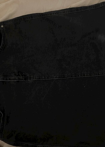 Kadın Siyah Midi Kot Etek - Görsel 3