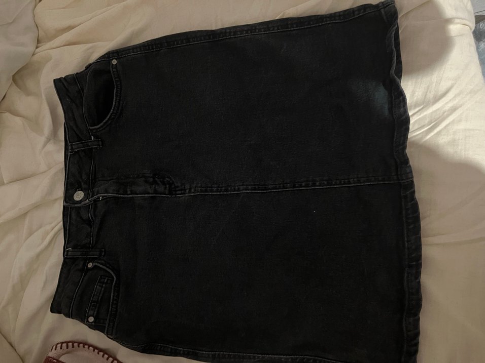 Kadın Siyah Midi Kot Etek - Görsel 2