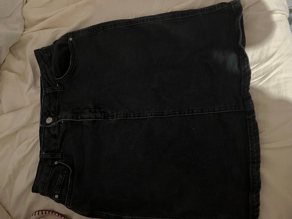 Kadın Siyah Midi Kot Etek - Görsel 3