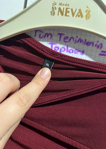 Bordo Drapeli Uzun Kollu Uzun Elbise - Görsel 9