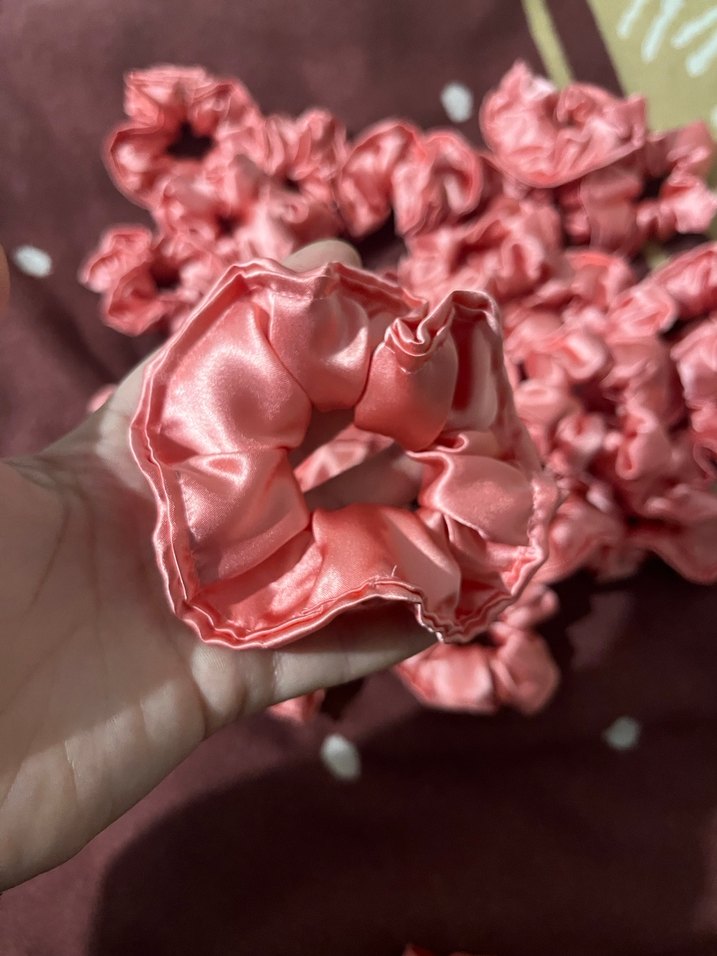 Pembe Saten Fırfırlı Saç Tokası - Görsel 4