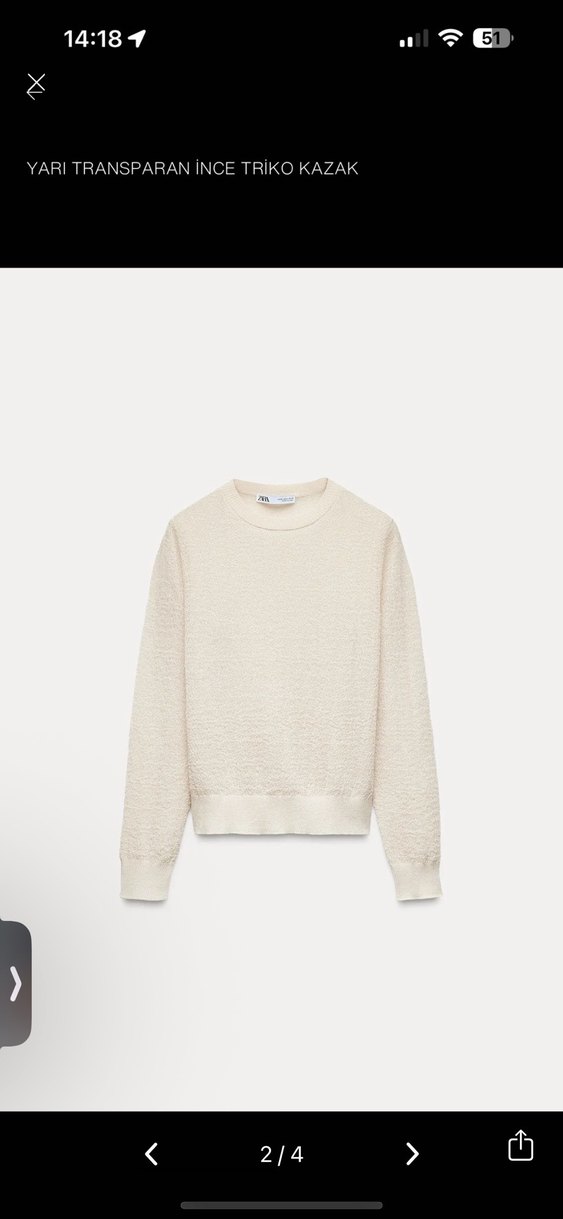 Bej Kadın Triko Bisiklet Yaka Kazak - Görsel 2