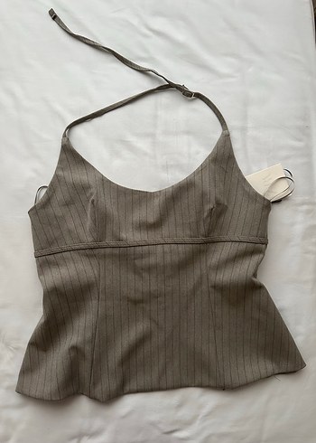 Gri Çizgili Askısız Kadın Bustiyer - Görsel 5