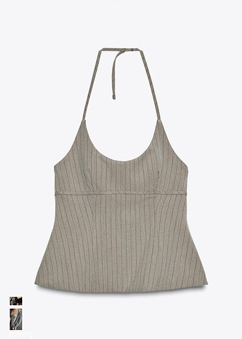 Gri Çizgili Askısız Kadın Bustiyer - Görsel 4