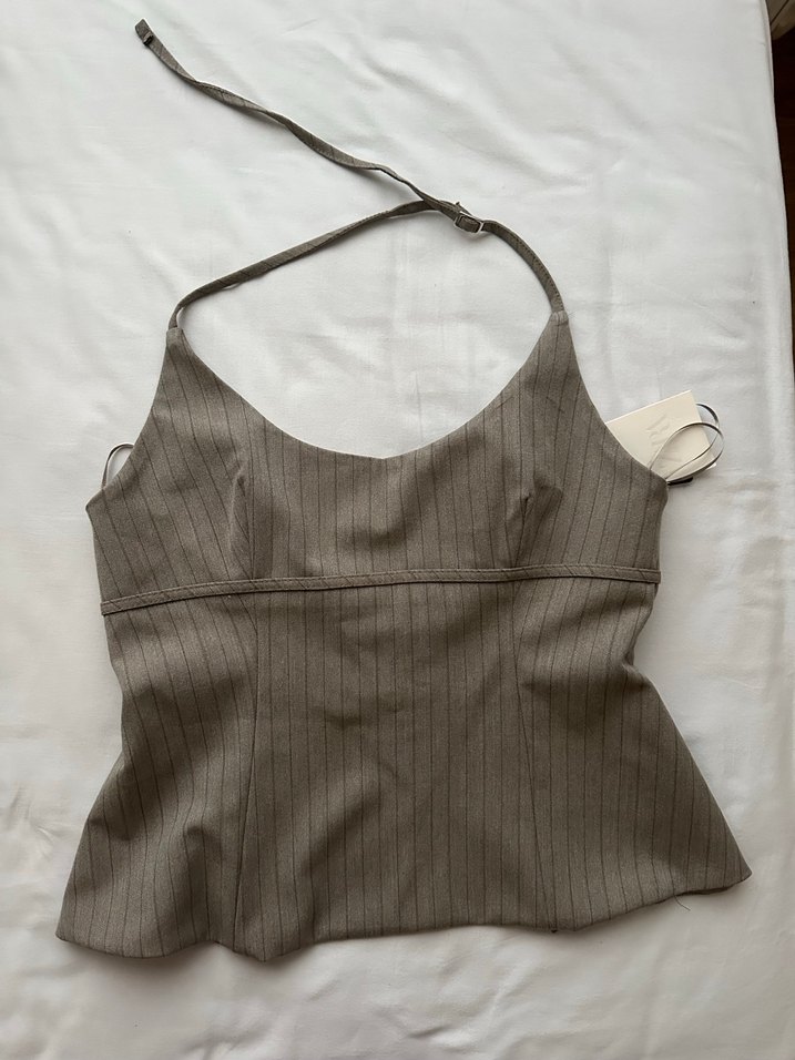 Gri Çizgili Askısız Kadın Bustiyer - Görsel 5