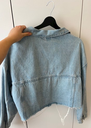 BERSHKA Mavi Kadın Kot Ceket - Görsel 2