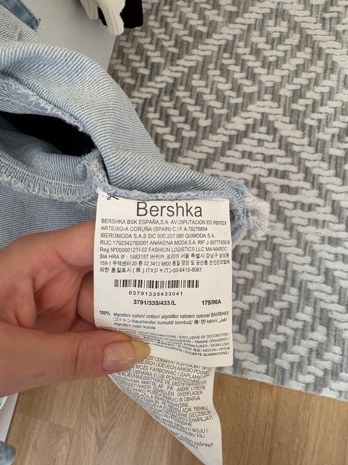 BERSHKA Mavi Kadın Kot Ceket - Görsel 3