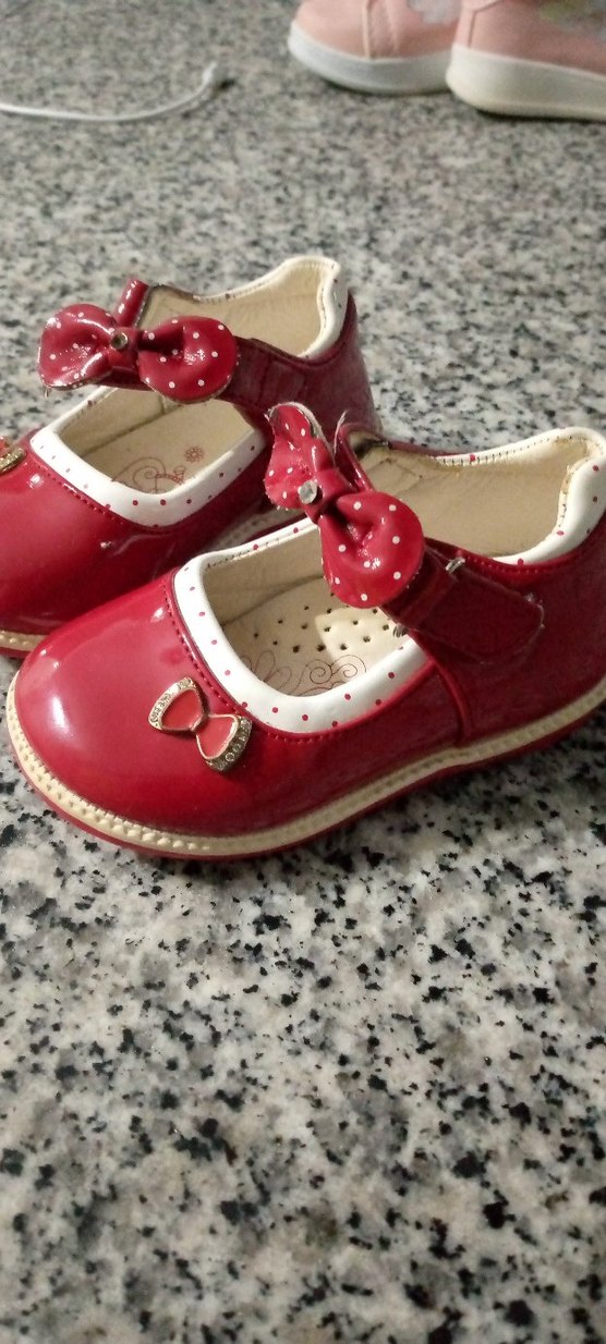 Kız Çocuk Kırmızı Fiyonklu Babet Ayakkabı - Görsel 2