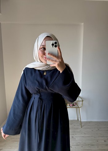 Lacivert Uzun Kollu tensel Elbise