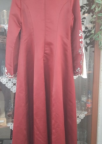 Diğer Bordo İşlemeli Uzun Kollu Kadın Bindallı