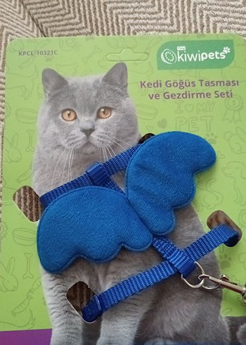 Gri Kedi Göğüs Tasması ve Gezdirme Seti - Görsel 4