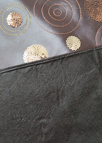 Koyu Kahverengi Nakışlı Modern Masa Örtüsü ranir deri . - Görsel 8