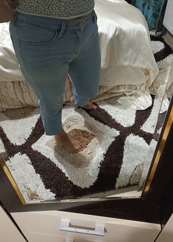 28 Beden mavi Renk Midi Boy Regular Fit Kadın Denim Pantolon