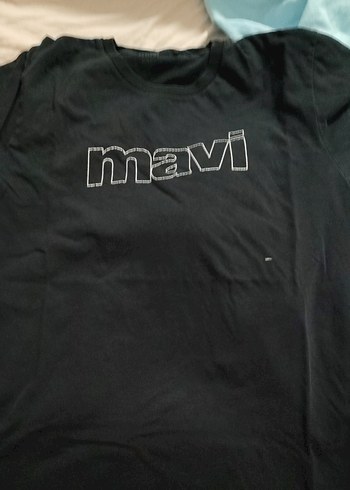 Mavi Siyah Mavi Baskılı Tişörtü