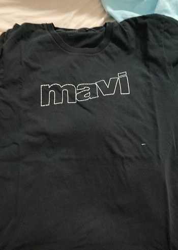 Siyah Mavi Baskılı Tişörtü