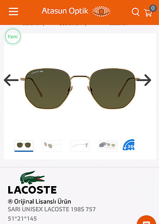 Lacoste GÜNEŞ GÖZLÜĞÜ