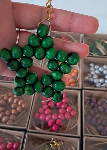 Zara Boncuklu Yeşil Yıldız Anahtarlık
