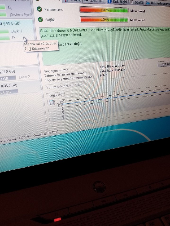 HGST 750GB LAPTOP HARDDİSKİ SAĞLIK 100 - Görsel 3