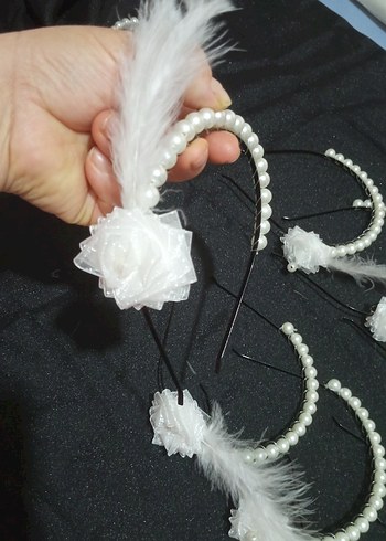 nedime tacı Beyaz Saç Bantları 10adet fiyatı - Görsel 3