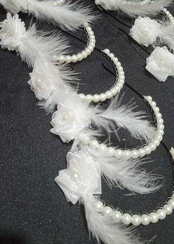 nedime tacı Beyaz Saç Bantları 10adet fiyatı - Görsel 2