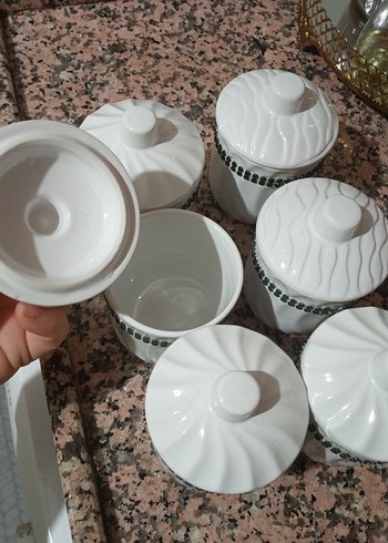 Beyaz Seramik Mutfak Kavanoz Seti - Görsel 2