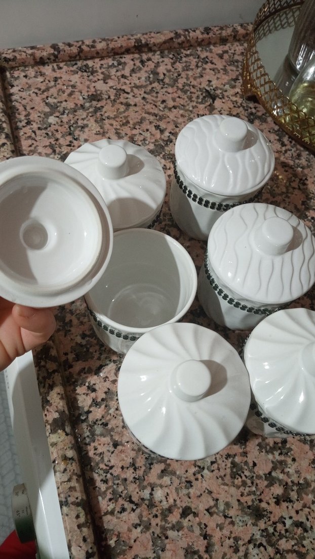 Beyaz Seramik Mutfak Kavanoz Seti - Görsel 2