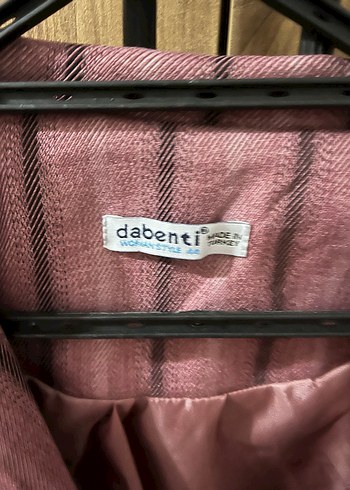 Uzun Kadın Blazer Çeket Mor ve Siyah Çizgili - Görsel 2