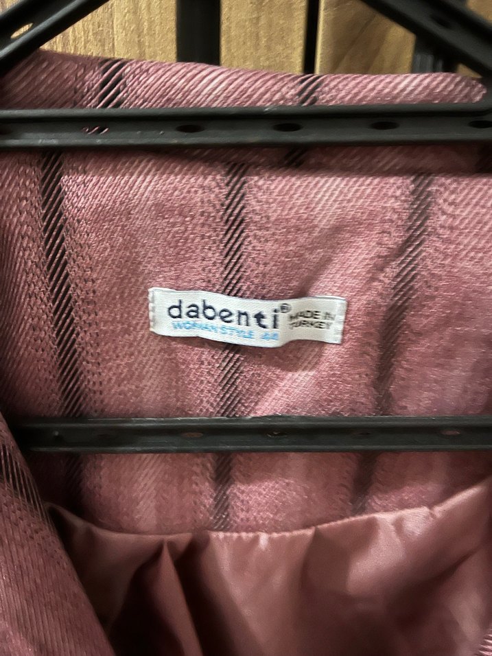 Uzun Kadın Blazer Çeket Mor ve Siyah Çizgili - Görsel 2