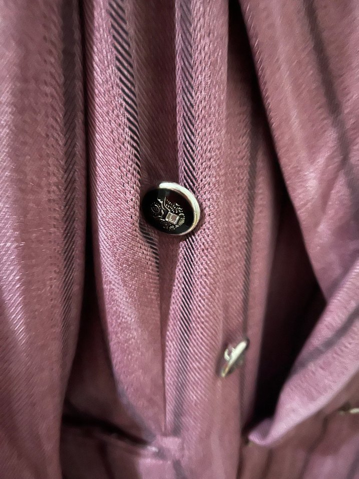 Uzun Kadın Blazer Çeket Mor ve Siyah Çizgili - Görsel 4