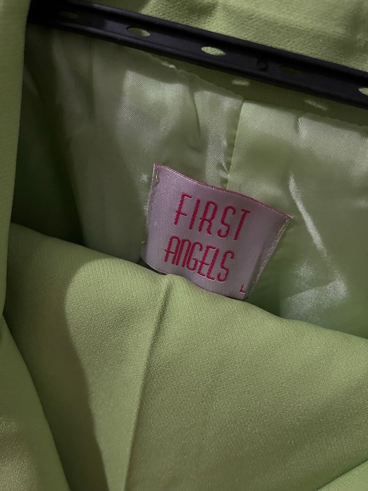 Düğmeli Yeşil Uzun Kesim Kolsuz Blazer ve Pantolonu - Görsel 3