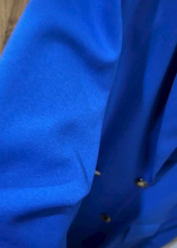 Düğmeli Mavi Kadın Blazer Ceket - Görsel 2
