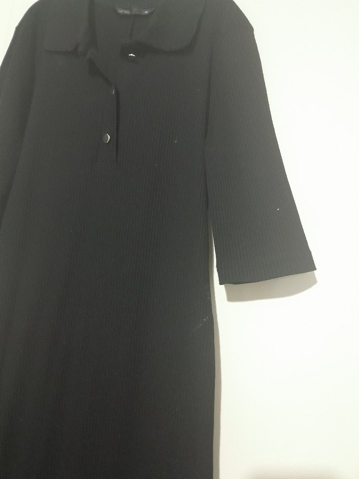 Siyah  polo yaka  elbise - Görsel 3