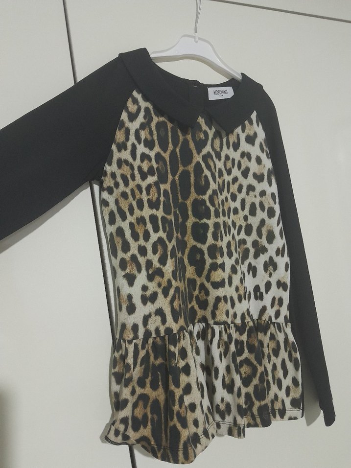 Kahverengi Leopar Desenli çocuk Bluz - Görsel 2