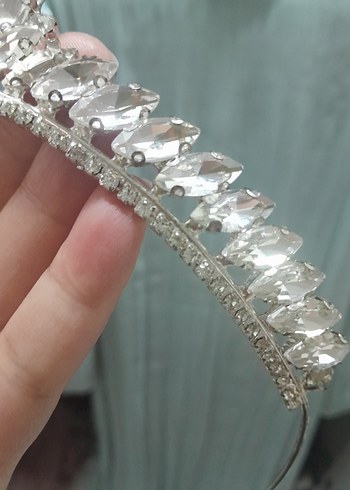 Parlak Taşlı Gri çocuk Tacı - Görsel 2