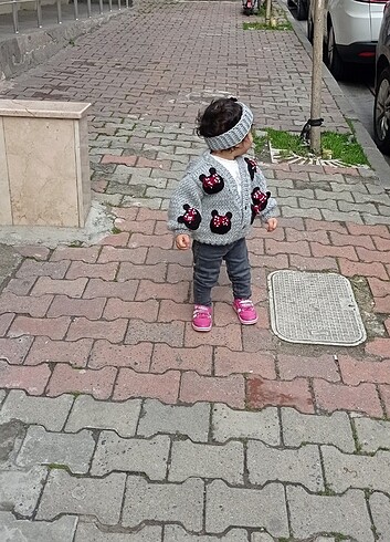2 Yaş Beden gri Renk El örgüsü hırka