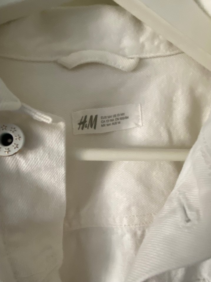 Nakışlı Beyaz kız çocuk Denim Ceket - Görsel 5