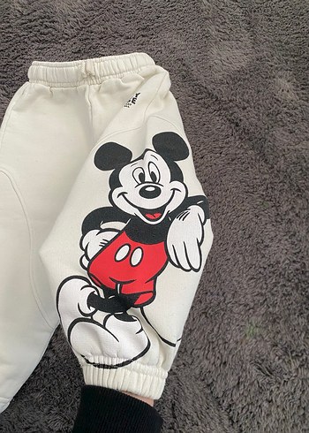 Beyaz Mickey Mouse Baskılı Erkek Eşofman Altı - Görsel 6