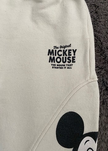 Beyaz Mickey Mouse Baskılı Erkek Eşofman Altı - Görsel 3