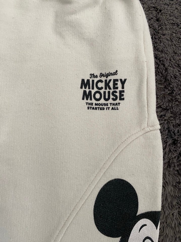 Beyaz Mickey Mouse Baskılı Erkek Eşofman Altı - Görsel 3