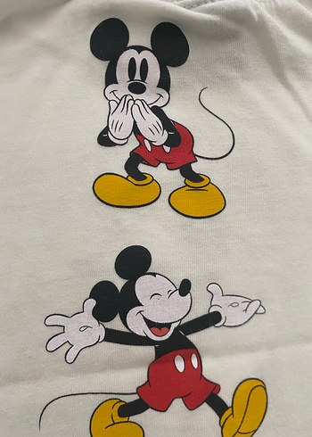 Beyaz Mickey Mouse Baskılı Erkek Tişört - Görsel 8