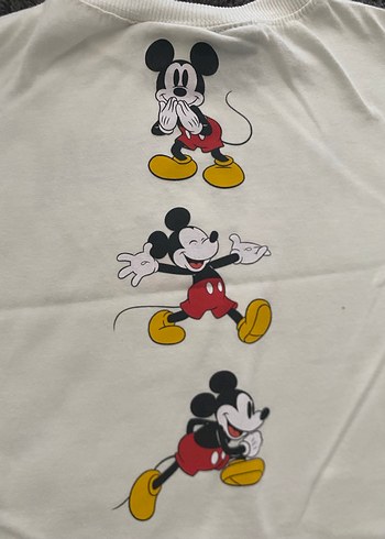Beyaz Mickey Mouse Baskılı Erkek Tişört - Görsel 7