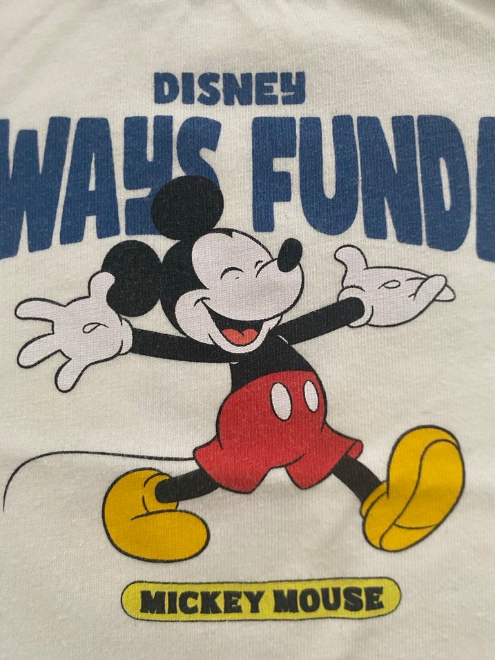 Beyaz Mickey Mouse Baskılı Erkek Tişört - Görsel 5