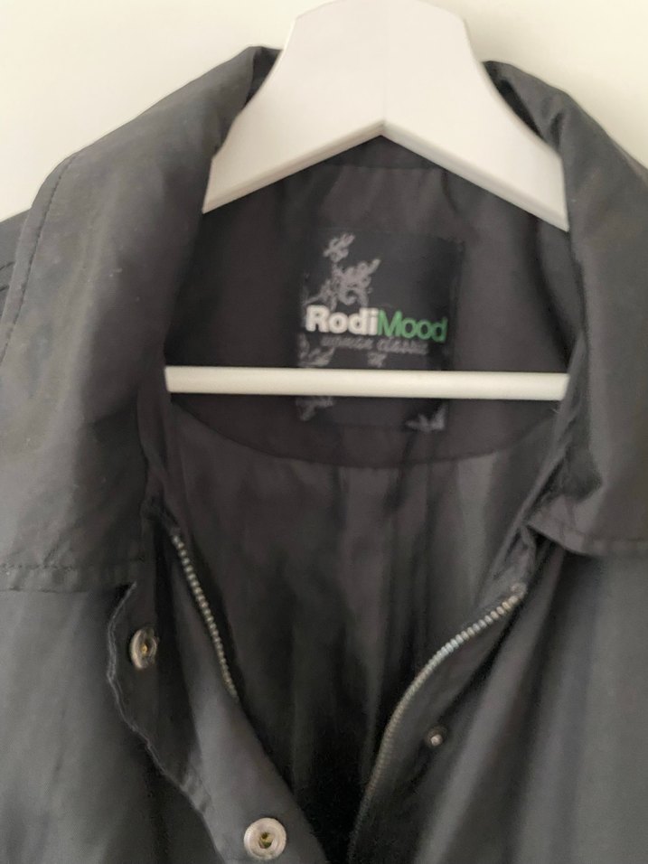 Düğmeli Siyah Midi Kadın yağmurluk Ceket - Görsel 3