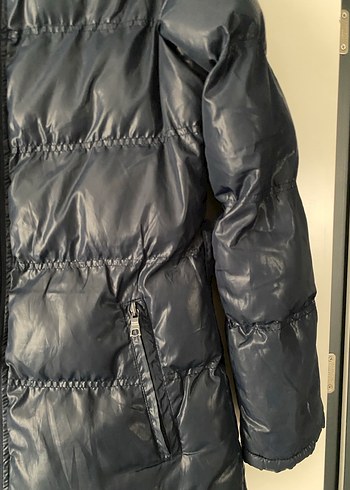 Koyu Mavi Kadın Midi Kışlık Mont - Görsel 6