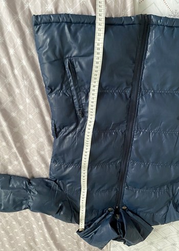 Koyu Mavi Kadın Midi Kışlık Mont - Görsel 9