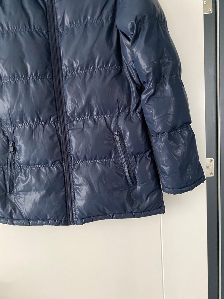 Koyu Mavi Kadın Midi Kışlık Mont - Görsel 3