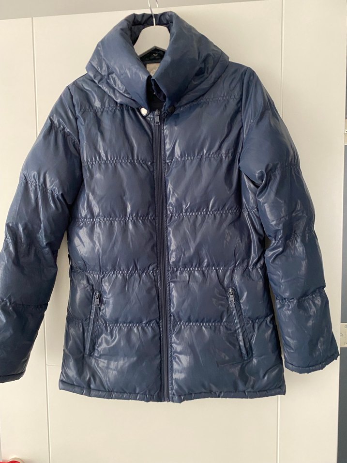 Koyu Mavi Kadın Midi Kışlık Mont - Görsel 2